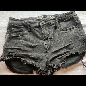 Black jean shorts